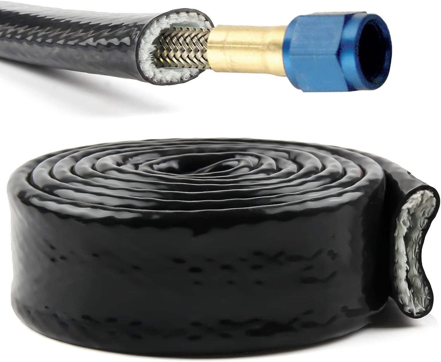 Heat Shielded Fire Sleeve Silicone Coated Fiberglass for Automotive Hose Line US - Image 4