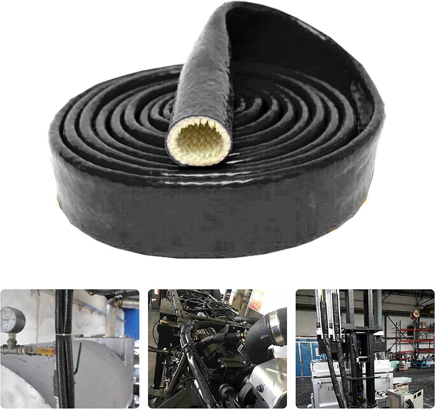 Heat Shielded Fire Sleeve Silicone Coated Fiberglass for Automotive Hose Line US - Image 5