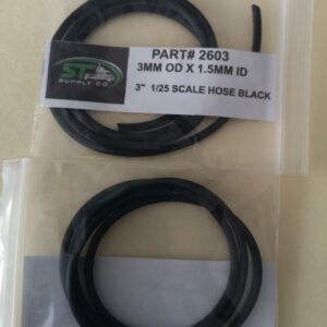 1/25 Scale 3" Hose BLACK 3mm OD x 1.5mm ID 24" /Pack