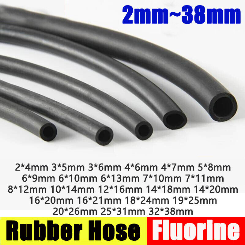 Fluorine Hose Rubber Flexible Tube Automotive Oil Hose Corrosion Resistance Blac