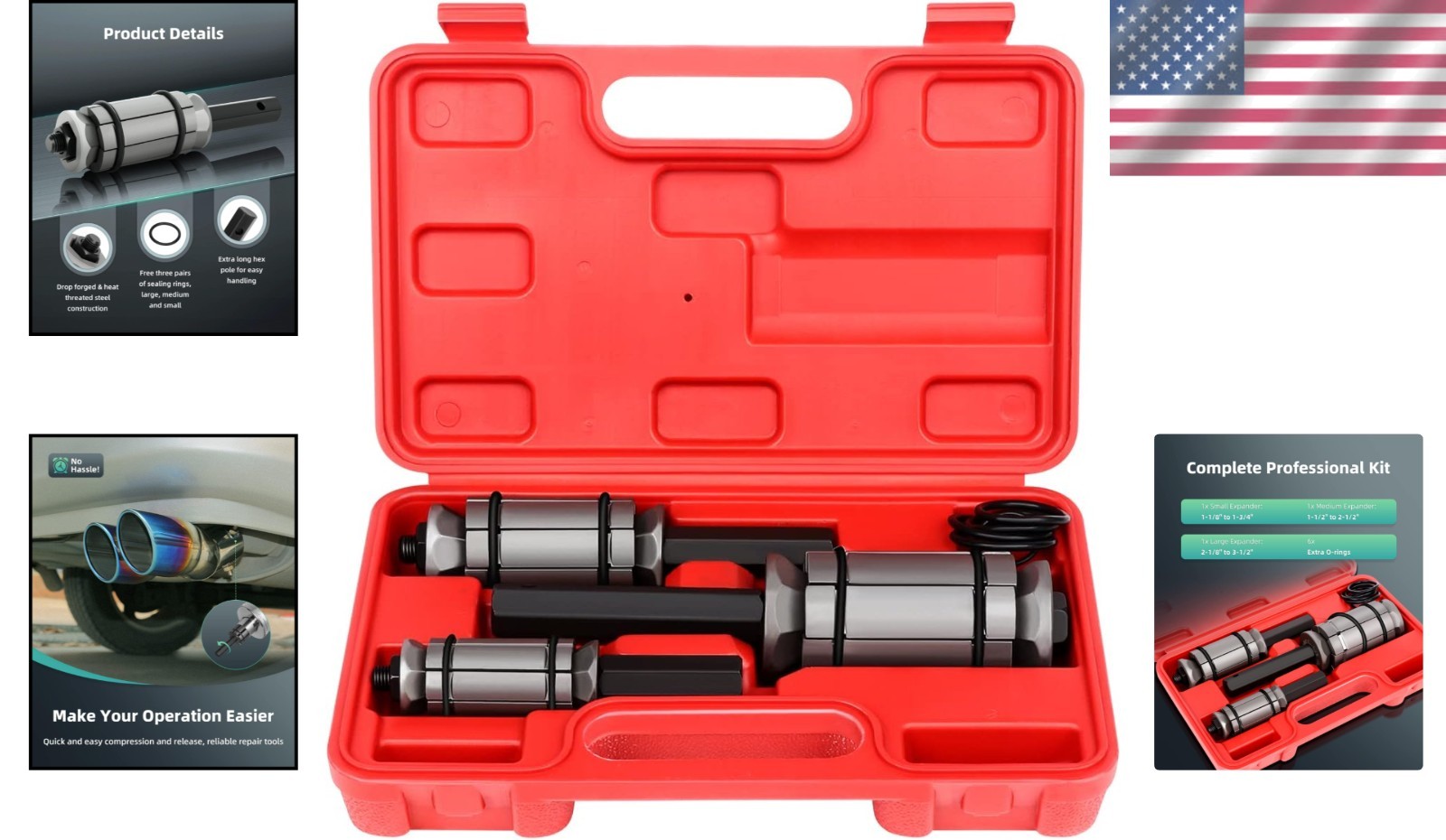 Precision 3-Piece Pipe Expander Set for Efficient Automotive Repairs on Trucks - Image 2