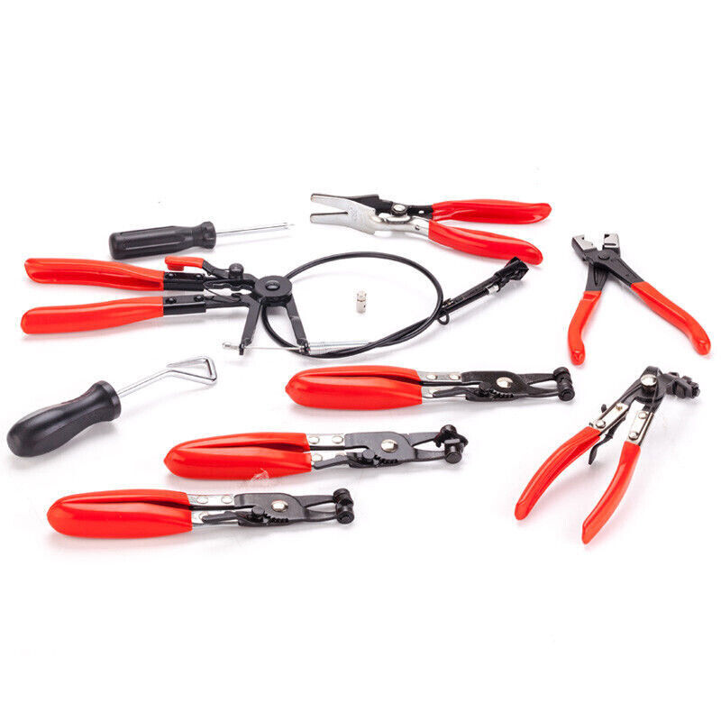 9pc Hose Clamp Plier Set Automotive Tools Bendable throat tube bundle pliers Kit - Image 2