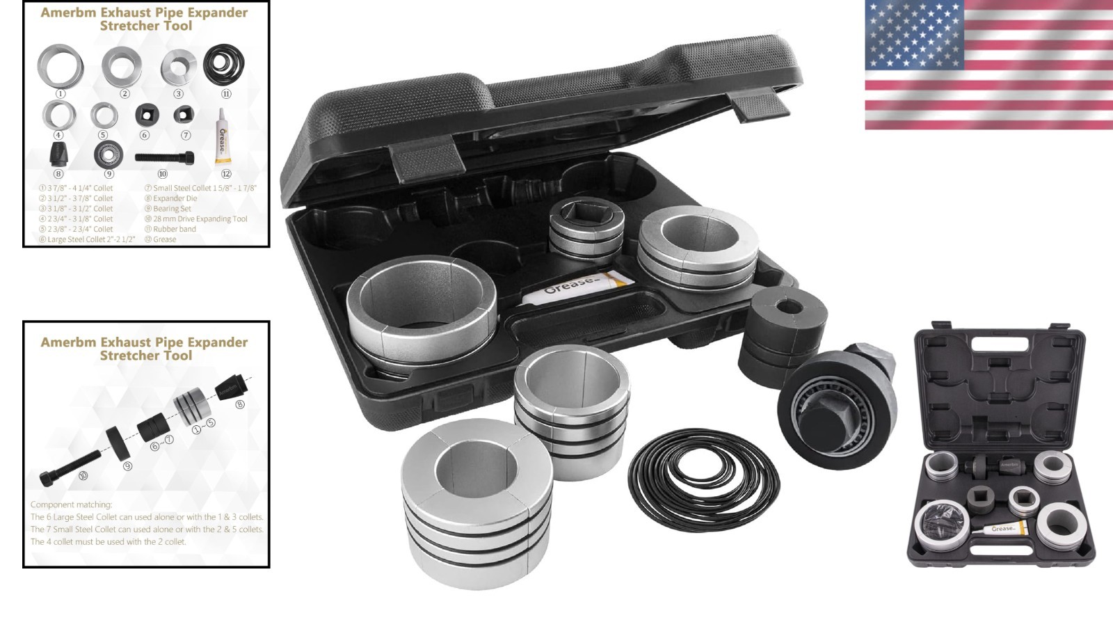 Muffler Pipe Spreader Automotive Tool Kit - 1-5/8 to 4-1/4" - Image 2