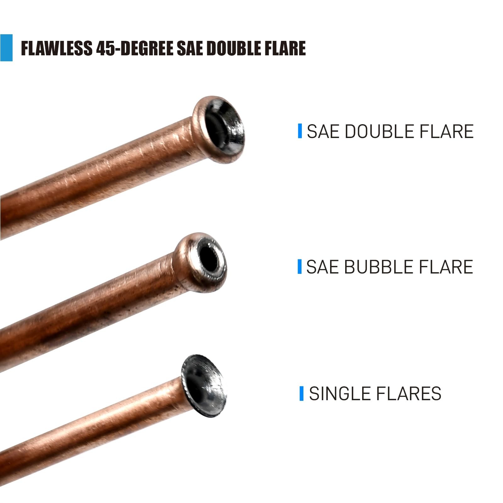 7-Piece Brake Line Flaring Tool Kit, 3/16" 1/4" SAE Double Flare Tool, Create... - Image 3