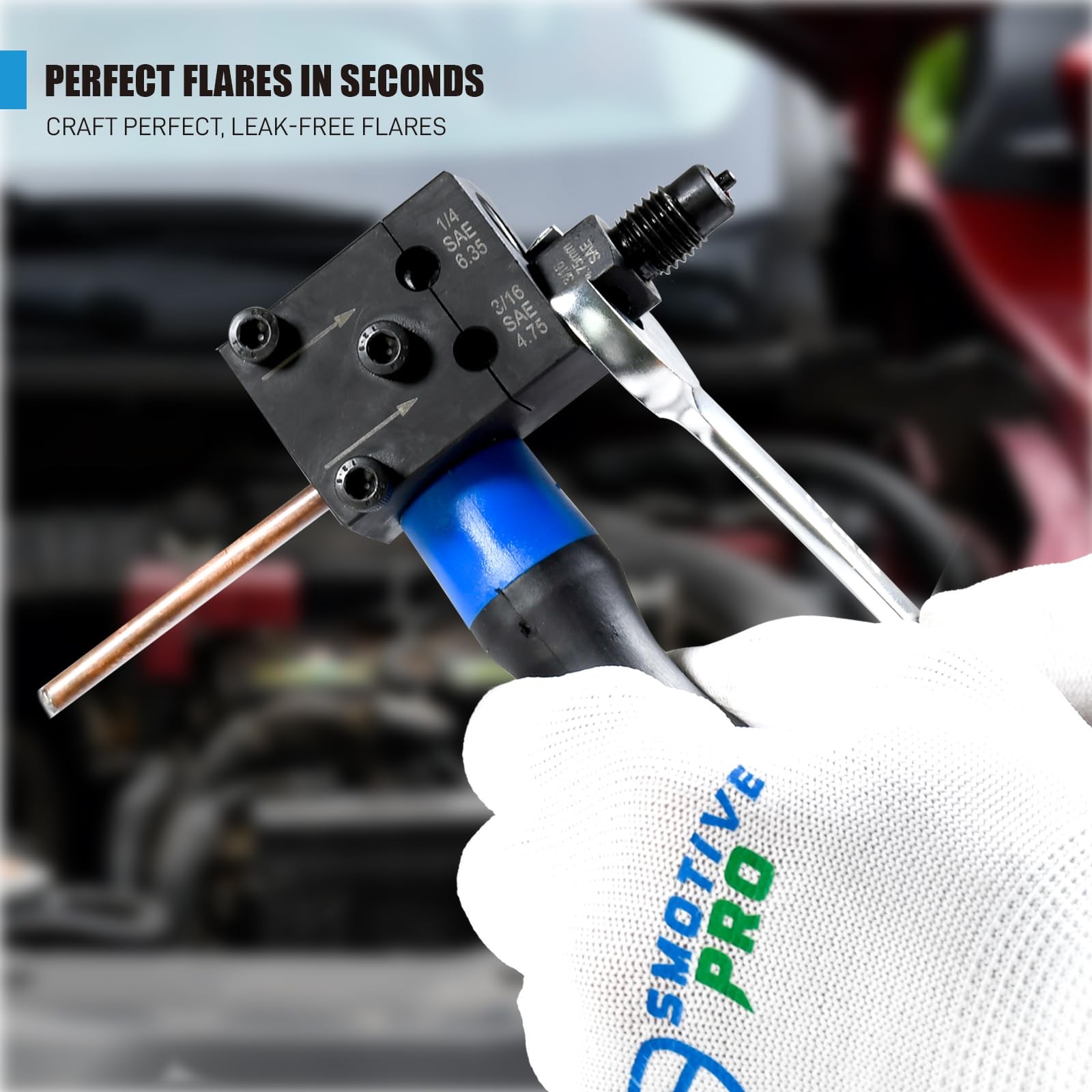 7-Piece Brake Line Flaring Tool Kit, 3/16" 1/4" SAE Double Flare Tool, Create... - Image 4