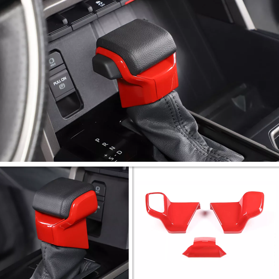 Fit For Toyota 4Runner 2025+ Gear Shift Knob Head Decor Cover Trim Red ABS 3PCS