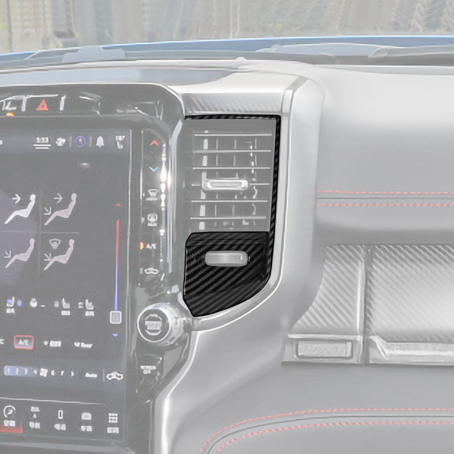 For Dodge Ram 1500 19-2025 Carbon Interior Center Air Vent Outlet A/C Cover Trim - Image 5