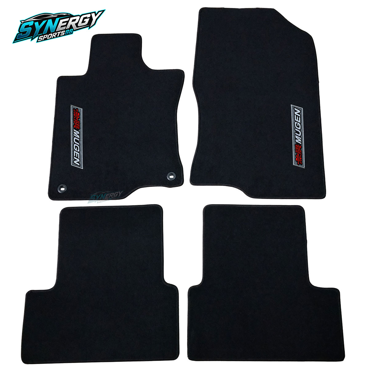 Floor Mats Fits 09-14 Acura TSX Black Nylon Carpets Front Rear w/ Emblem
