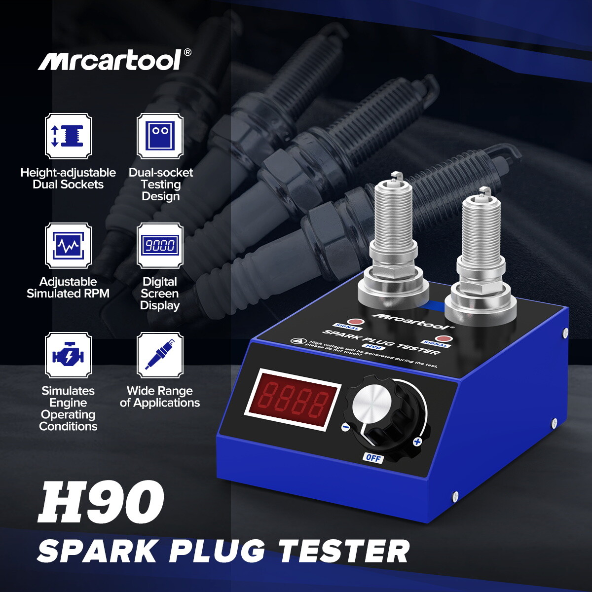 Spark Plug Tester Dual Hole Diagnostic Tool Gasoline Ignition Analyzer 9000rpm - Image 3