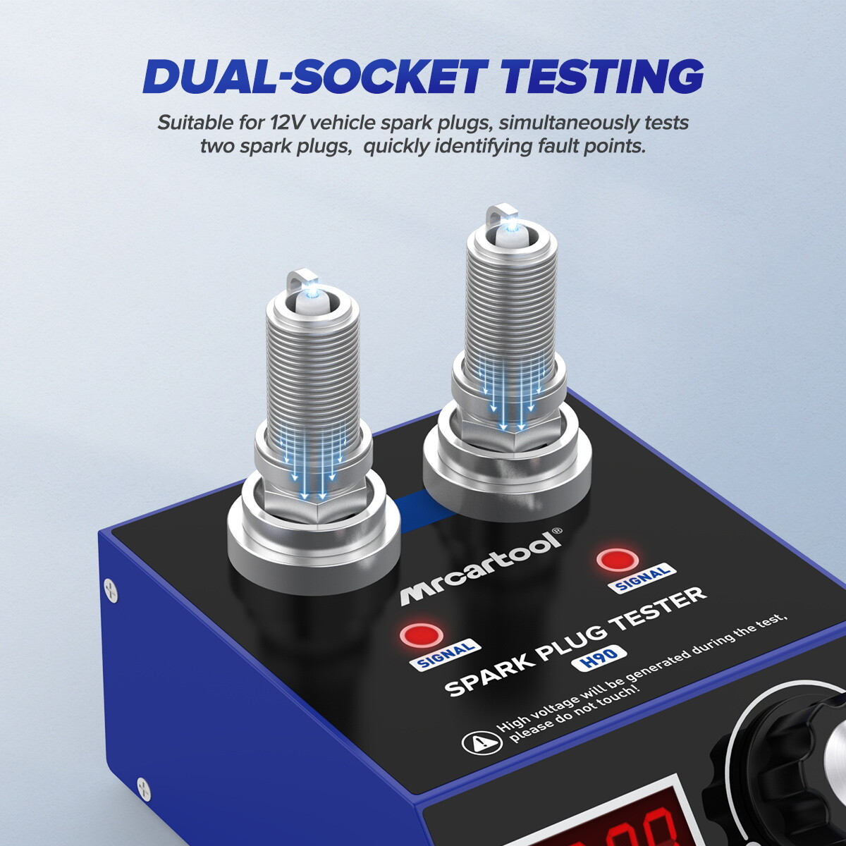 Spark Plug Tester Dual Hole Diagnostic Tool Gasoline Ignition Analyzer 9000rpm - Image 4