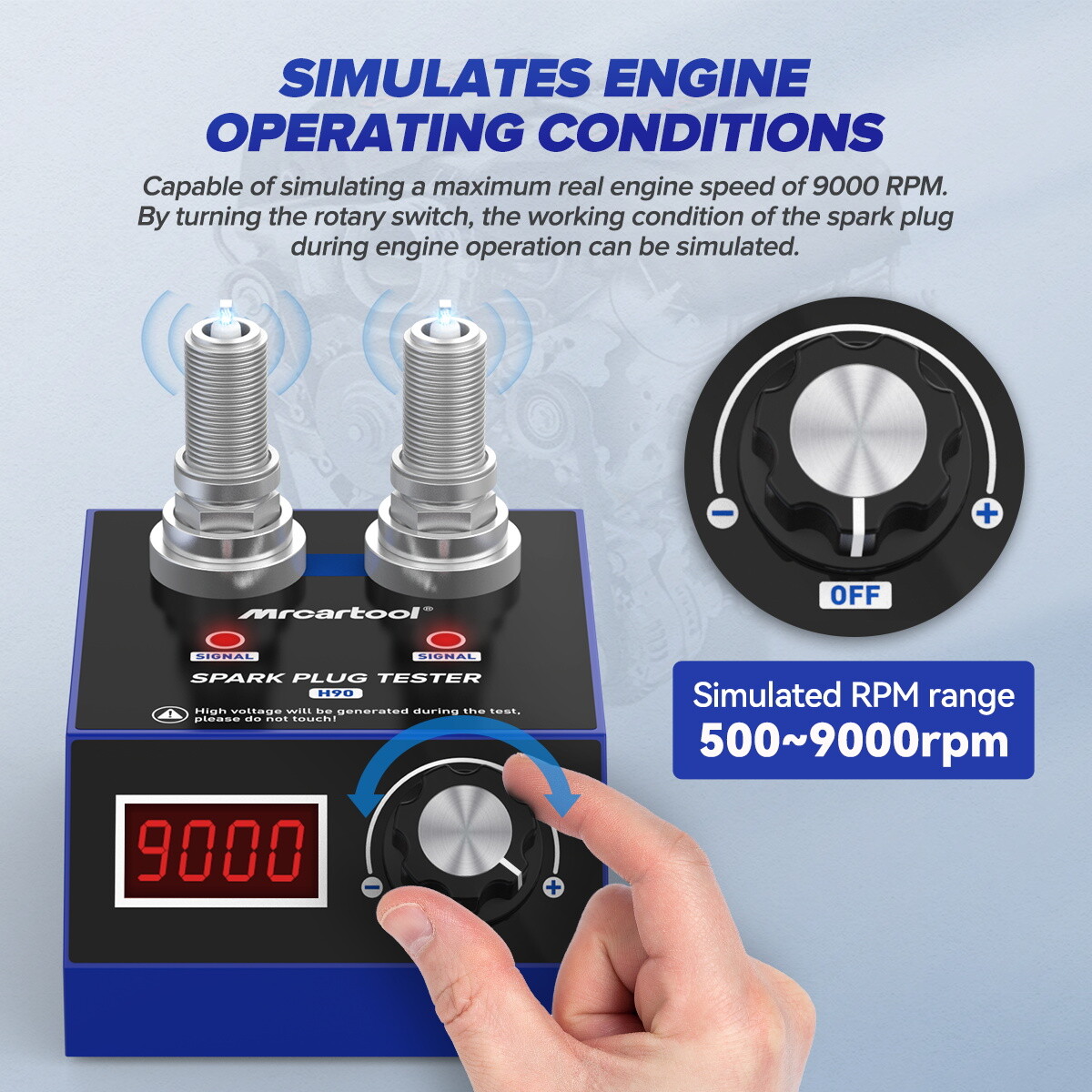 Spark Plug Tester Dual Hole Diagnostic Tool Gasoline Ignition Analyzer 9000rpm - Image 5