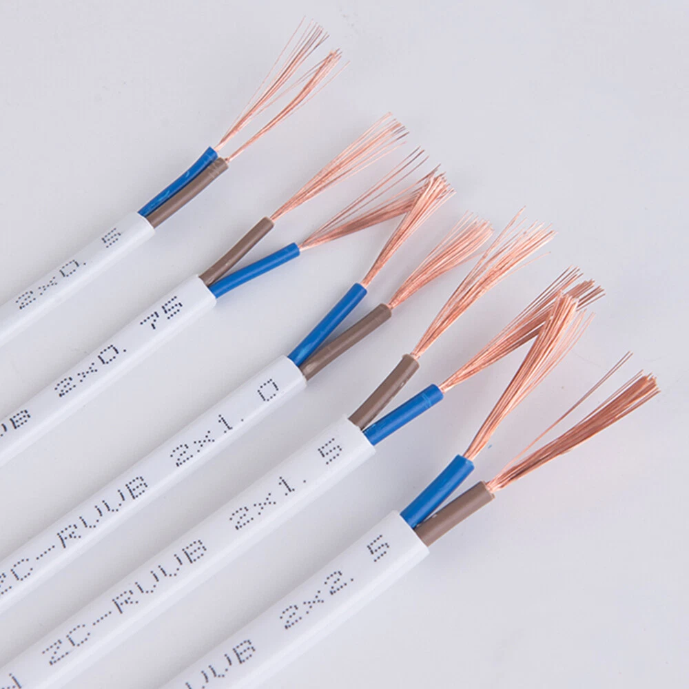 2 Core RVVB Wire PVC Flat Flexible Power Cable Electrical Cable 0.3mm² to 2.5mm² - Image 2