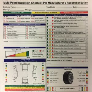 Automotive/Vehicle Inspection Forms For Service Centers • #7291 • Qty 500 (W15)