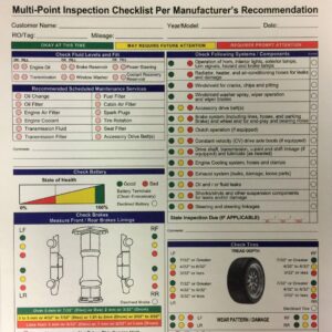 Multi-Point Vehicle/Automotive Inspection Forms • #7291 • Qty. 250 • 2 Part