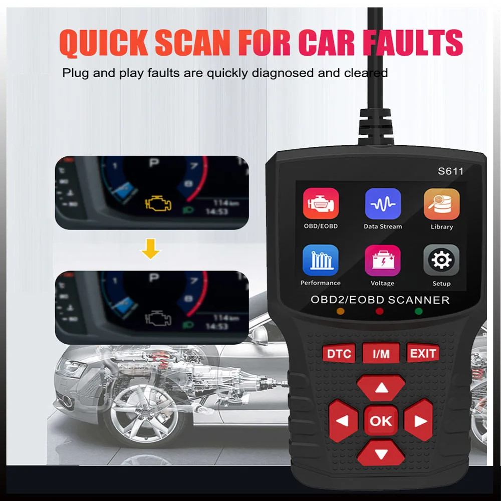 Automotive Inspection Tools Type S611 OBD EOBD Handheld Code Reader Repair Tools - Image 4