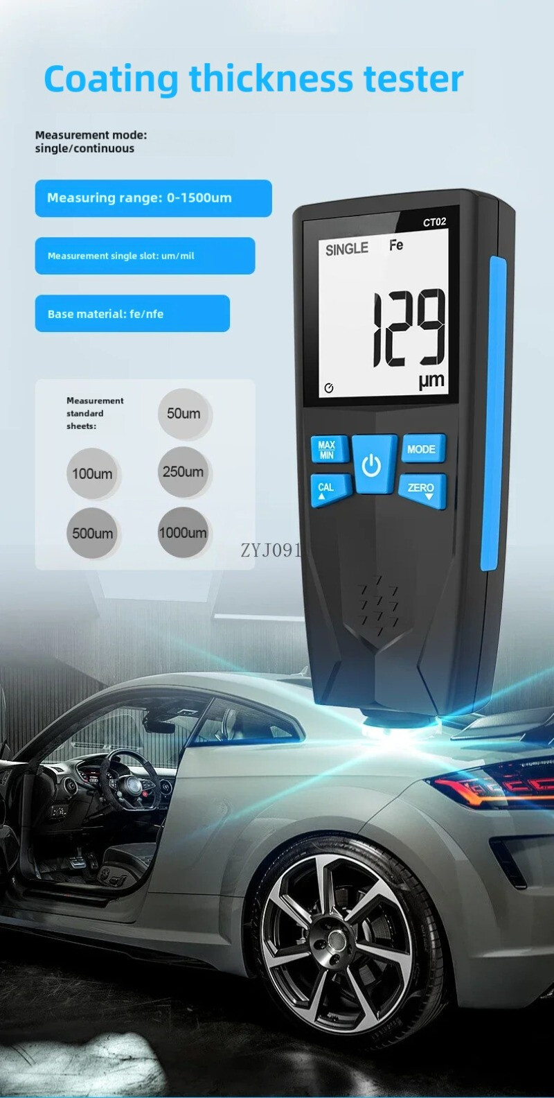 Automotive Inspection Paint Film Instrument Coating Thickness Gauge Testing - Image 5