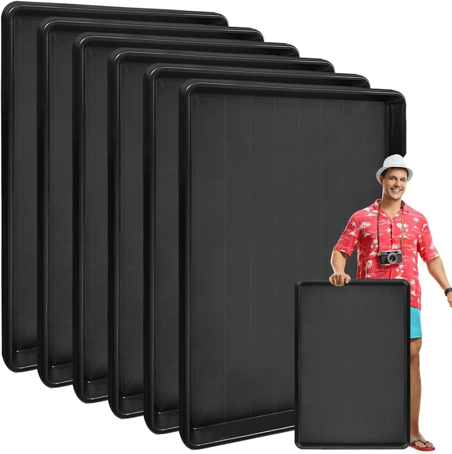 6Pcs Extra Large Auto Oil Drip Pan- 35.4 X 24 X1.6 Inches Oil Drip Tray for unde