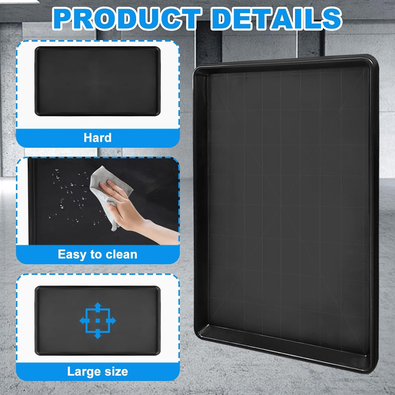 6Pcs Extra Large Auto Oil Drip Pan- 35.4 X 24 X1.6 Inches Oil Drip Tray for unde - Image 3