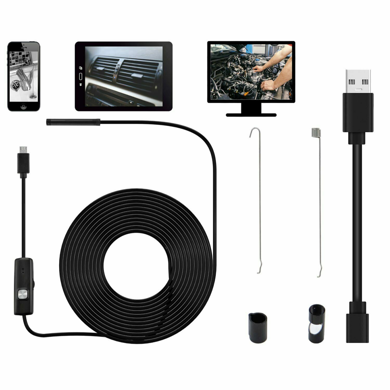 Type-C Endoscope Camera Semi-Rigid for Pipe Sewer Drain Automotive Inspection US - Image 3