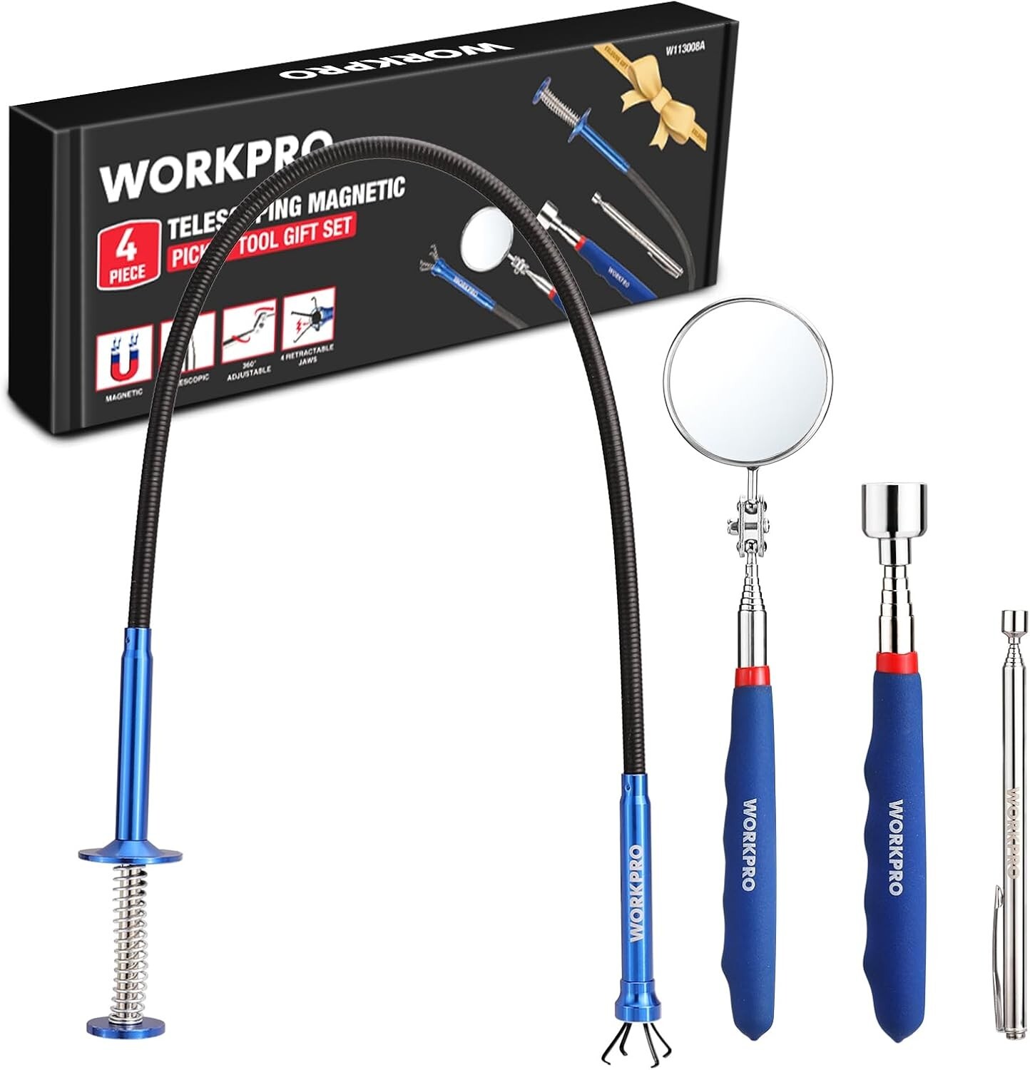 Ultimate 4-PC Magnetic Pickup and Grabber Tool Kit for Home and Automotive Use - Image 3