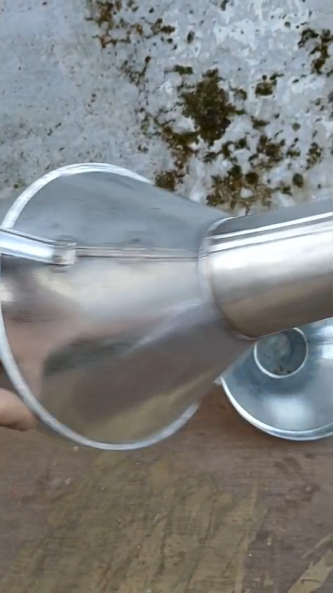 Galvanized Steel Metal Funnel with Handle Large Wide Mouth Oil Fuel Liquid - Image 2
