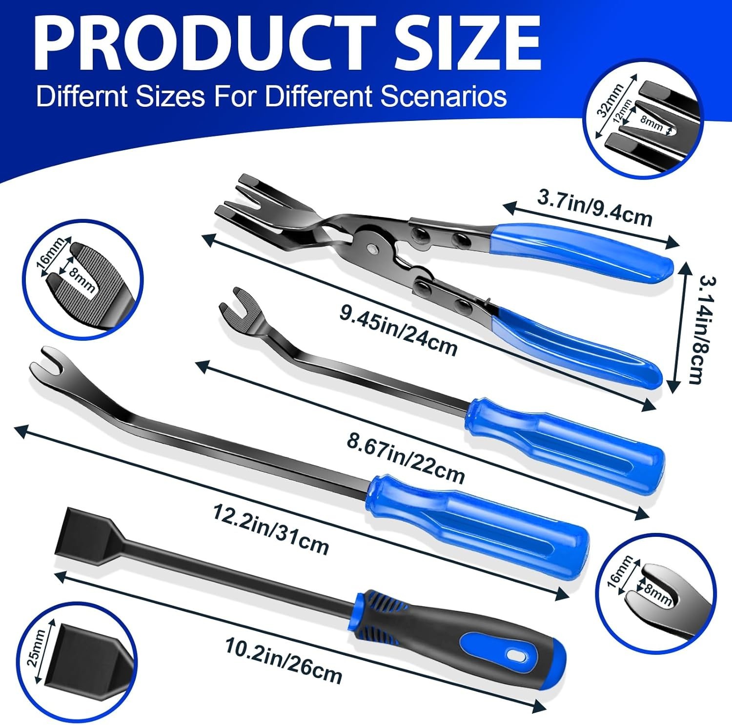 Pro 17 Pc Automotive Hook Pick Tool Kit Nylon Trim Removal Magnetic Pickup - Image 5