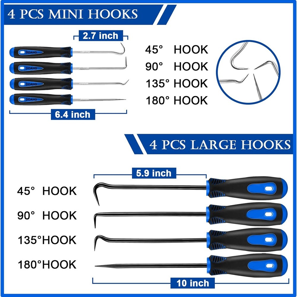 11 Pcs Automotive Hook and Pick Tool Set with Telescoping Magnetic Pickup8971 - Image 3