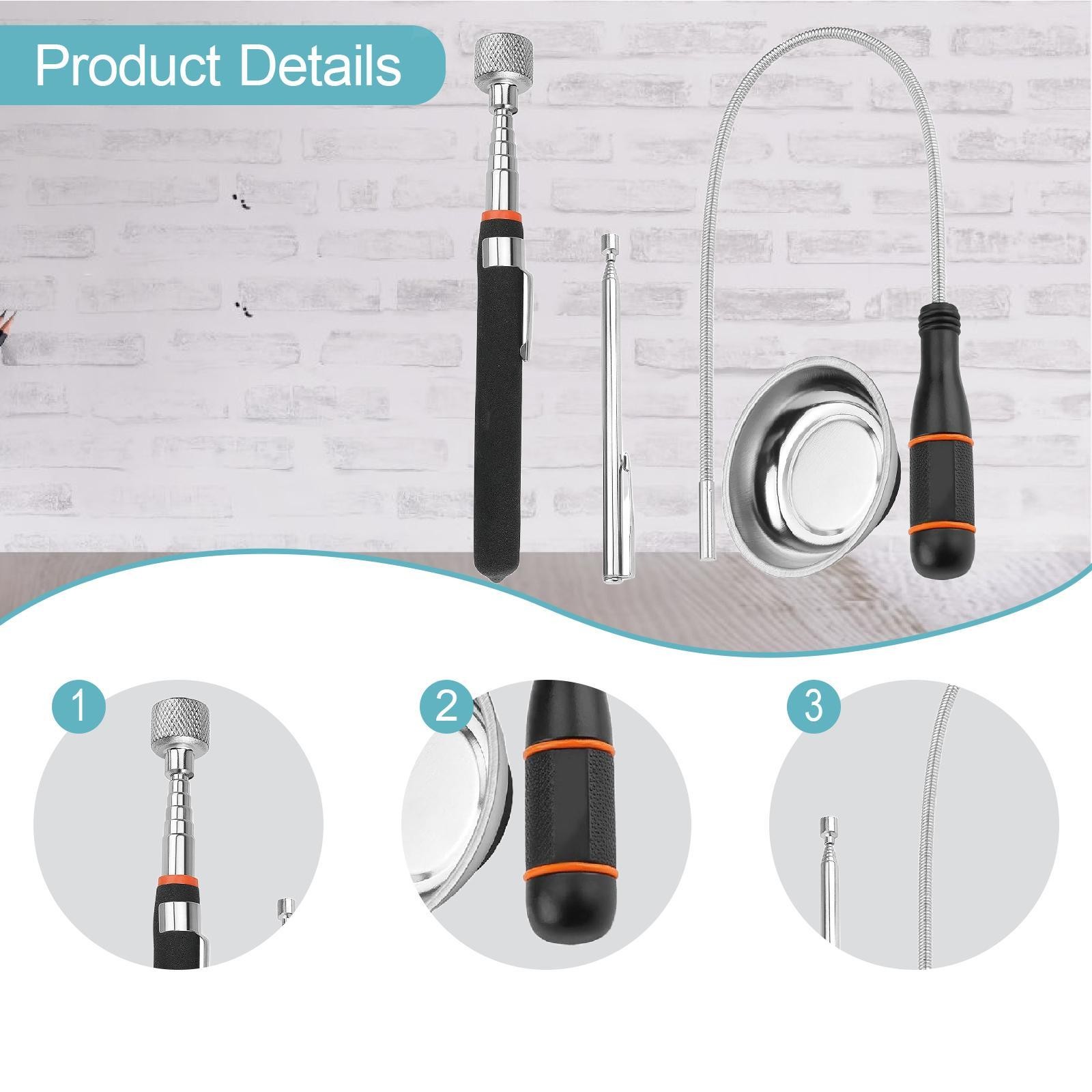 Magnetic Pickup Tool Set Automotive Workshop Hard to Reach Bendable Flexible - Image 5
