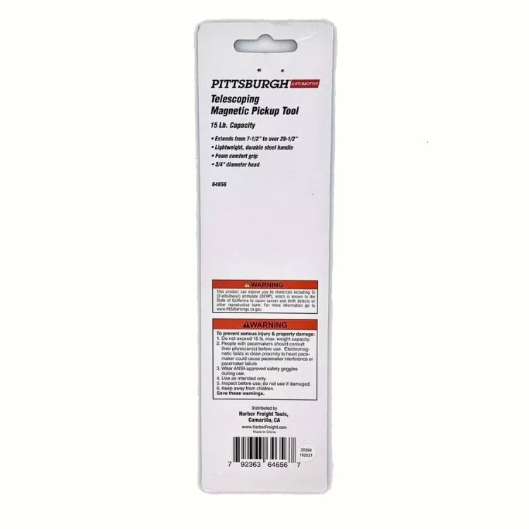 PITTSBURGH AUTOMOTIVE 15 Lb. Capacity Telescoping Magnetic Pickup Tool - New - Image 5