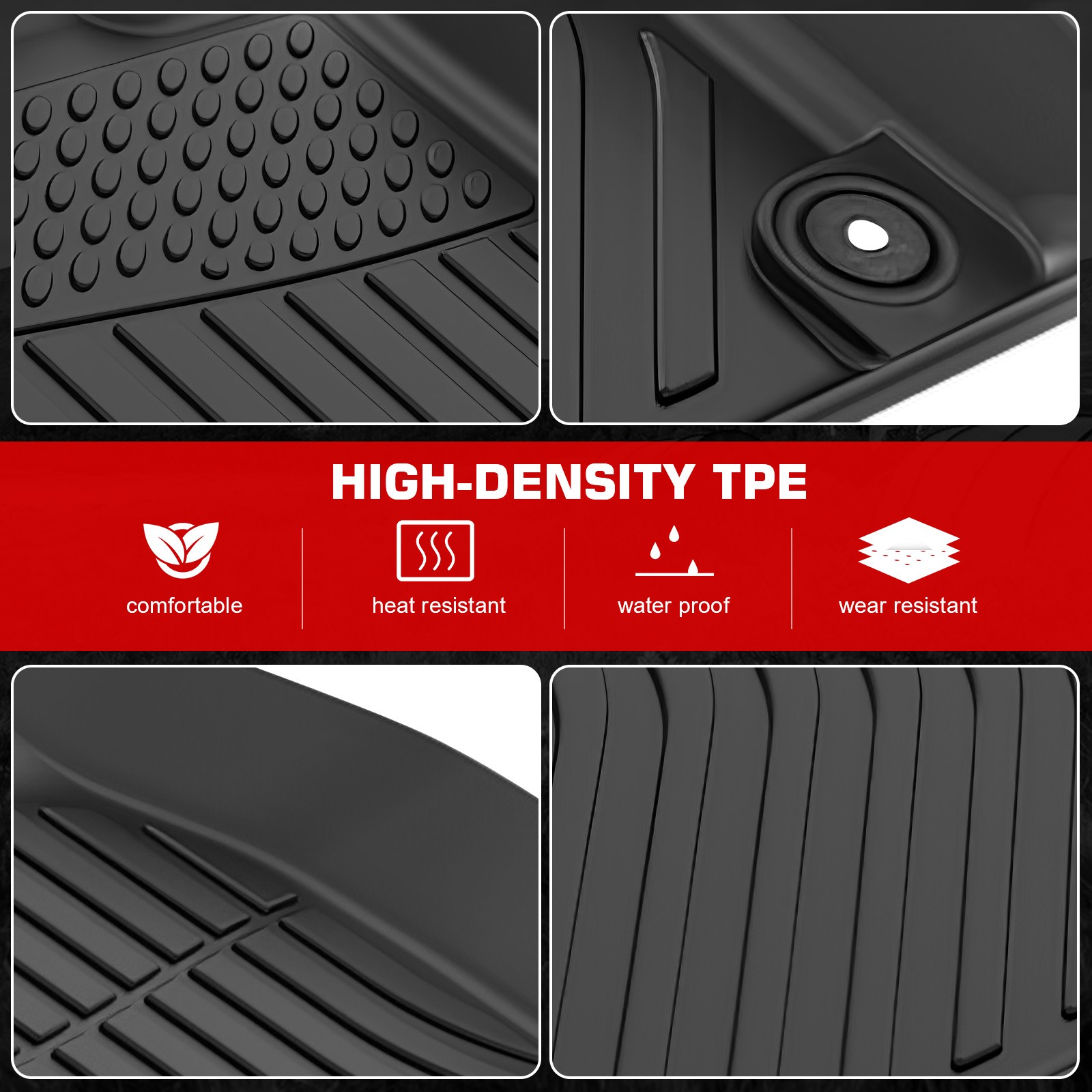 Fits 14-16 Porsche 981 Cayman Floor Mats TPE Carpets All Weather 3D Liner Guard - Image 2
