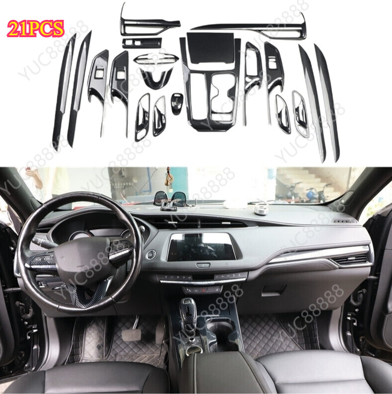 For 2018-2023 Cadillac XT4 ABS Carbon Fiber Automotive Interior Kit Decoration