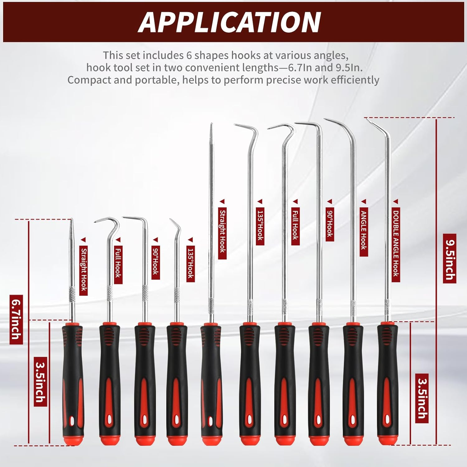 Hook and Pick Set – 10PCS Precision Pick Tools with Non-Slip Grip for Automotive - Image 2