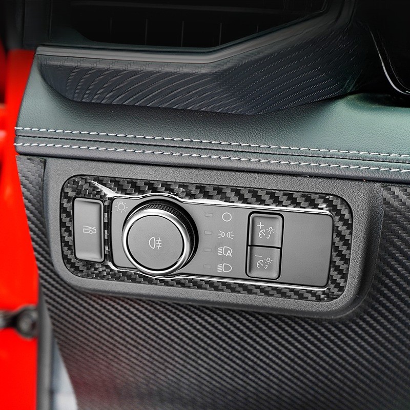for Mustang 24+ Real Carbon Fiber Patch Headlight Switch in Automotive Interior - Image 3
