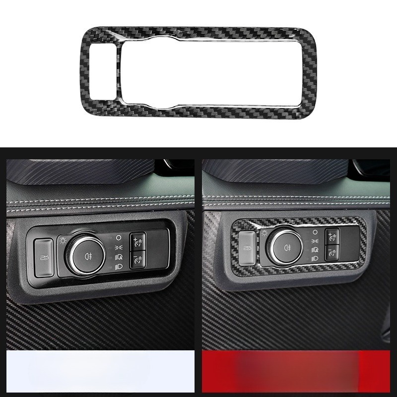 for Mustang 24+ Real Carbon Fiber Patch Headlight Switch in Automotive Interior - Image 4