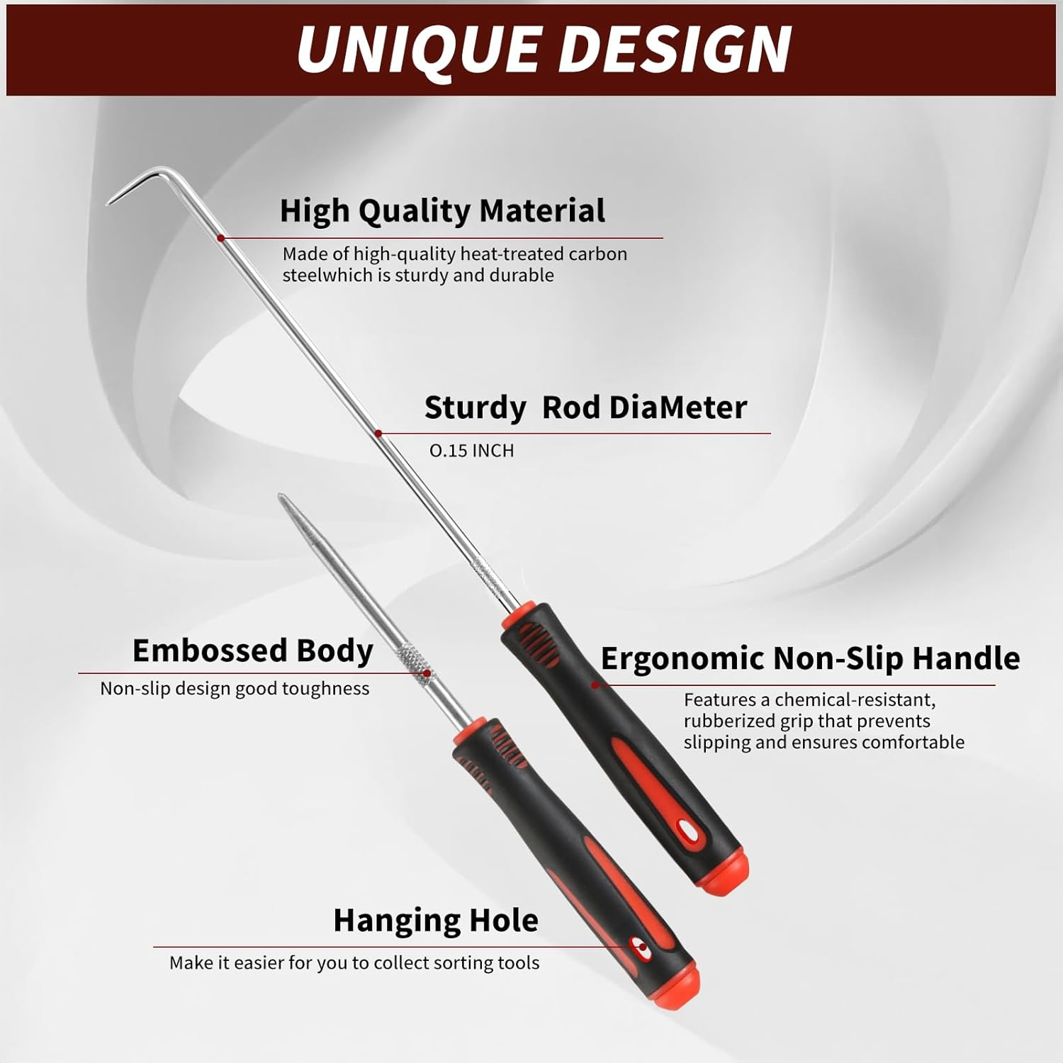 Hook and Pick Set – 10PCS Precision Pick Tools with Non-Slip Grip for Automotive - Image 4