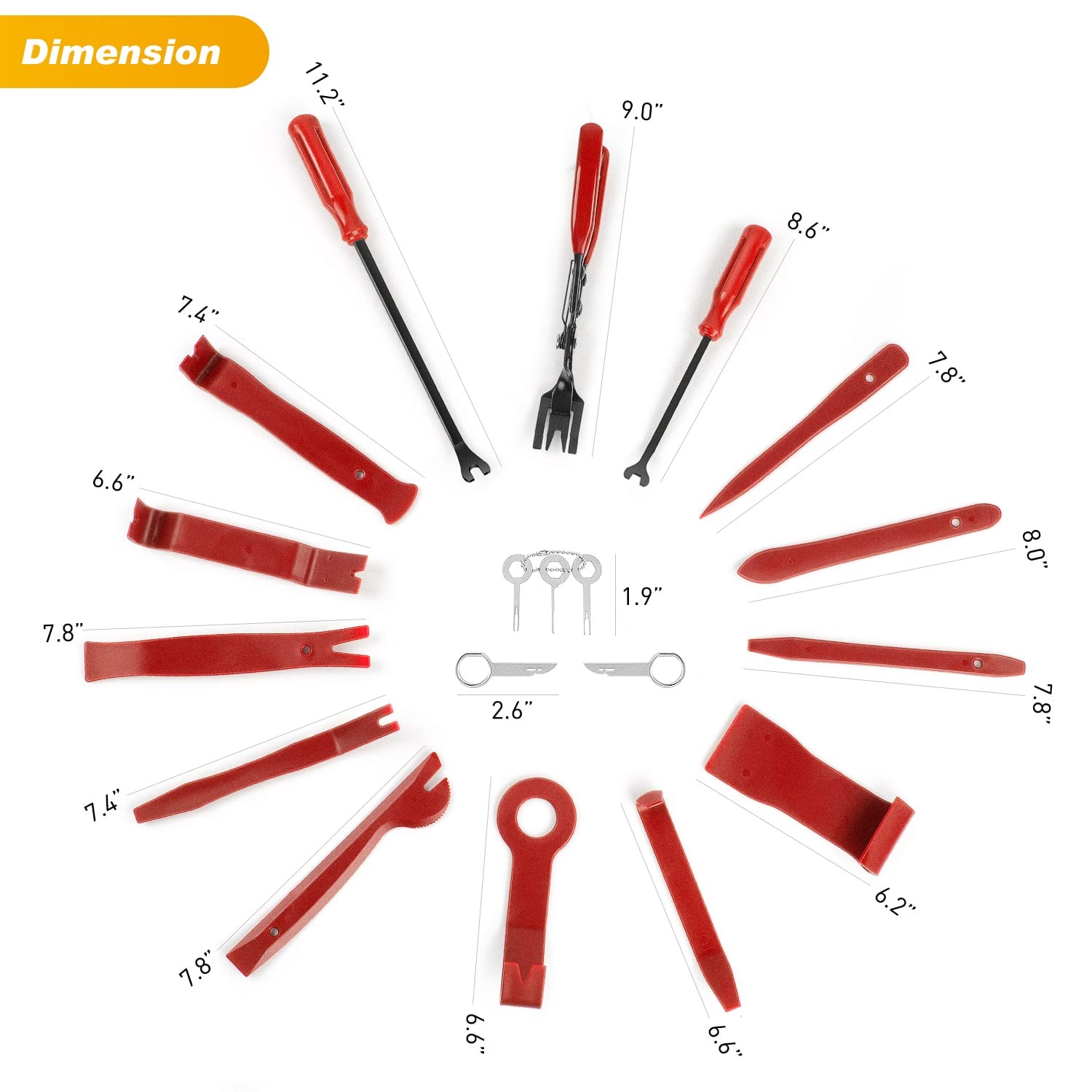 19Pcs Trim Removal Tool Set Panel Fastener Clips Removal Automotive Plastic U... - Image 2