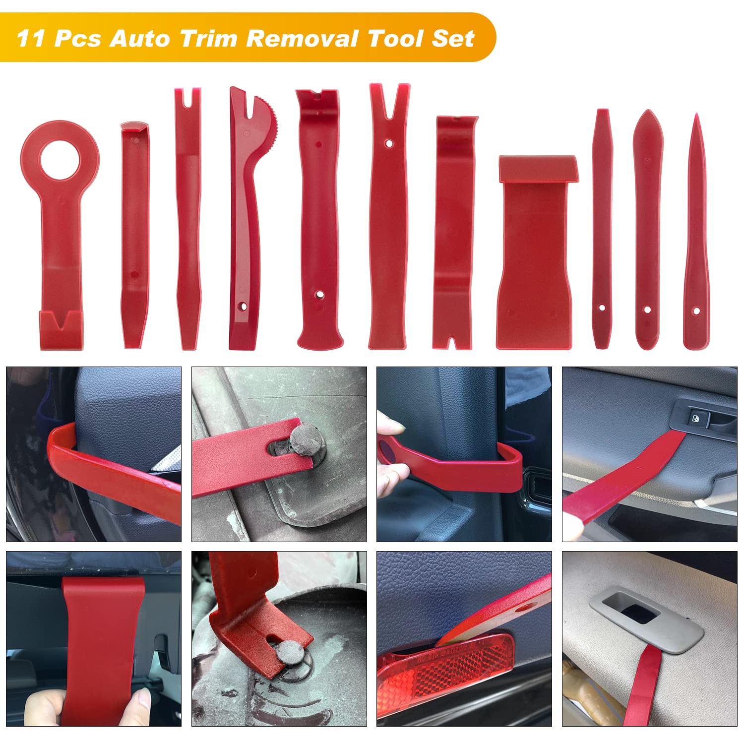 19Pcs Trim Removal Tool Set Panel Fastener Clips Removal Automotive Plastic U... - Image 3