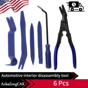 6PCS Automotive Trim Removal Handle Tool Retainer Door Panel Fastener Pliers US