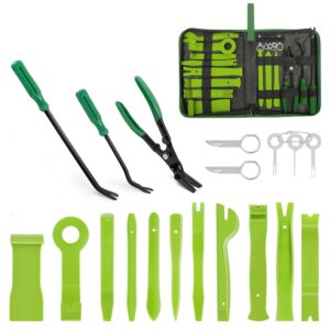 GOOACC 19Pcs Trim Removal Tool Set Panel Fastener Clips Removal Automotive