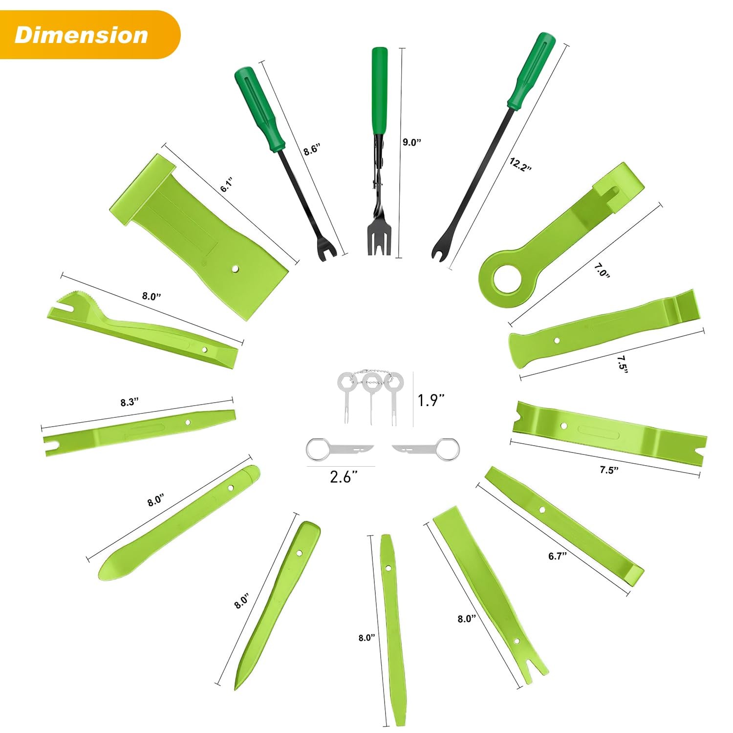 GOOACC 19Pcs Trim Removal Tool Set Panel Fastener Clips Removal Automotive - Image 2