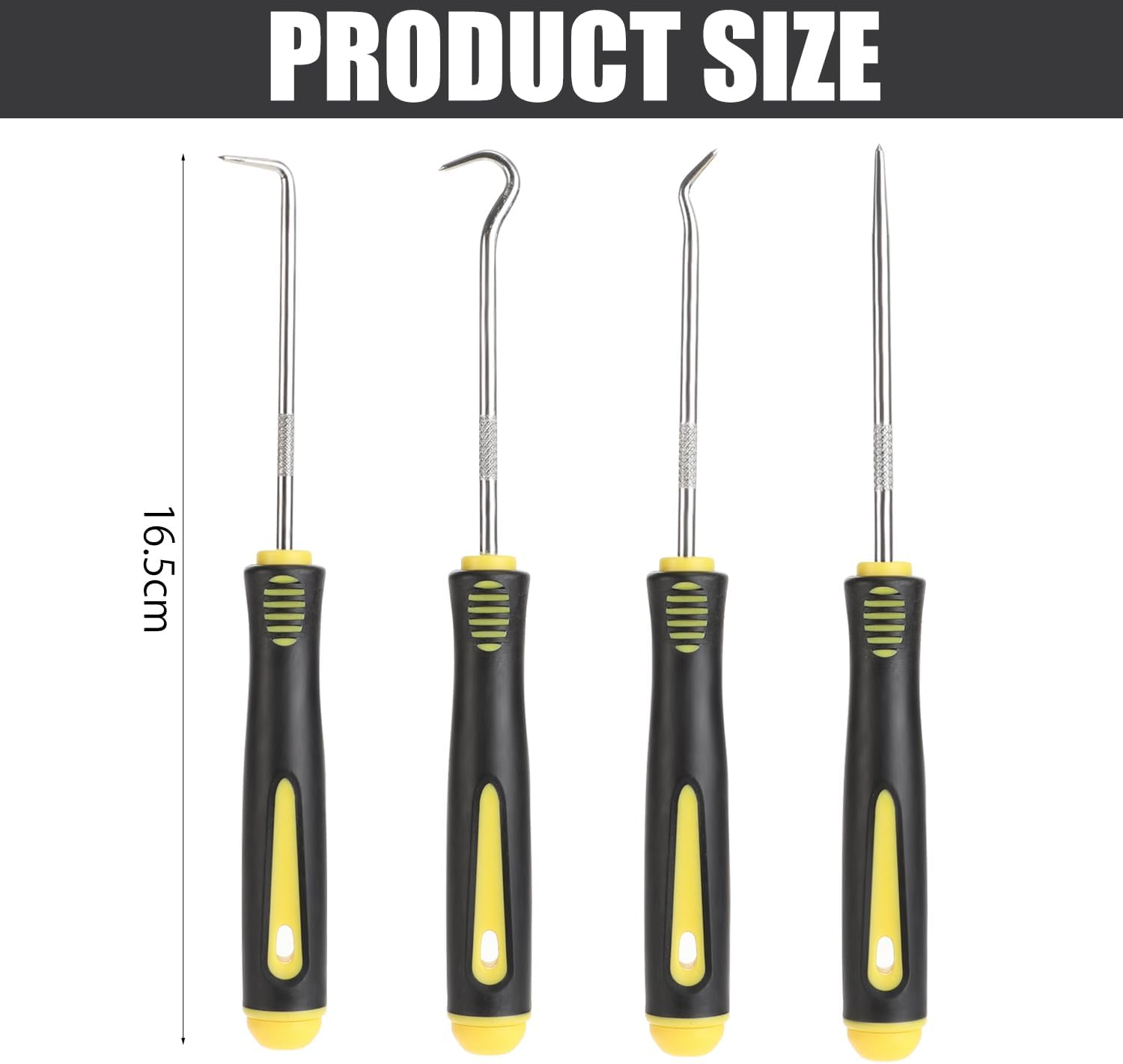 4 Pieces Hook and Pick Set Precision O Ring Tools with Rubber Handle for Automot - Image 2