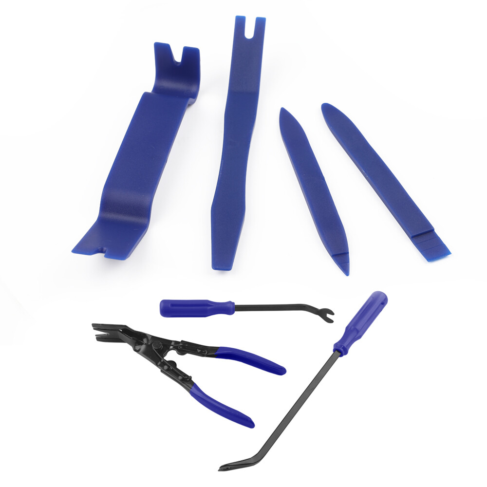 7PCS Trim Removal Pry Tool Kit for Car Radio Door Panel Fastener Dashboard Blue - Image 4