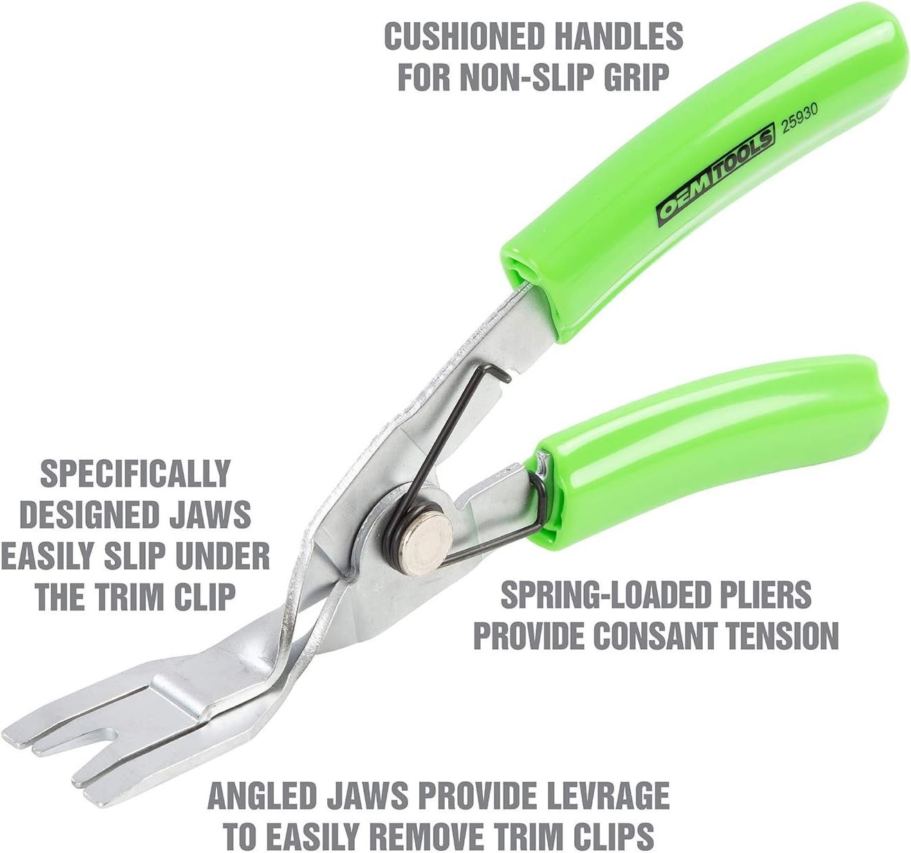 25930 Panel and Trim Clip Pliers, Automotive Fastener Removal Tool, 2-Step Tip - Image 2