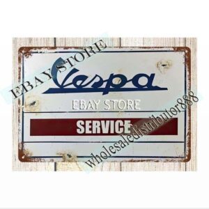 Vespa Service Dealer motor bike automotive metal tin sign reproductions