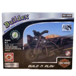 RARE Buildex HARLEY DAVIDSON Kit #20376 Vintage Armed Forces Motorcycle, New