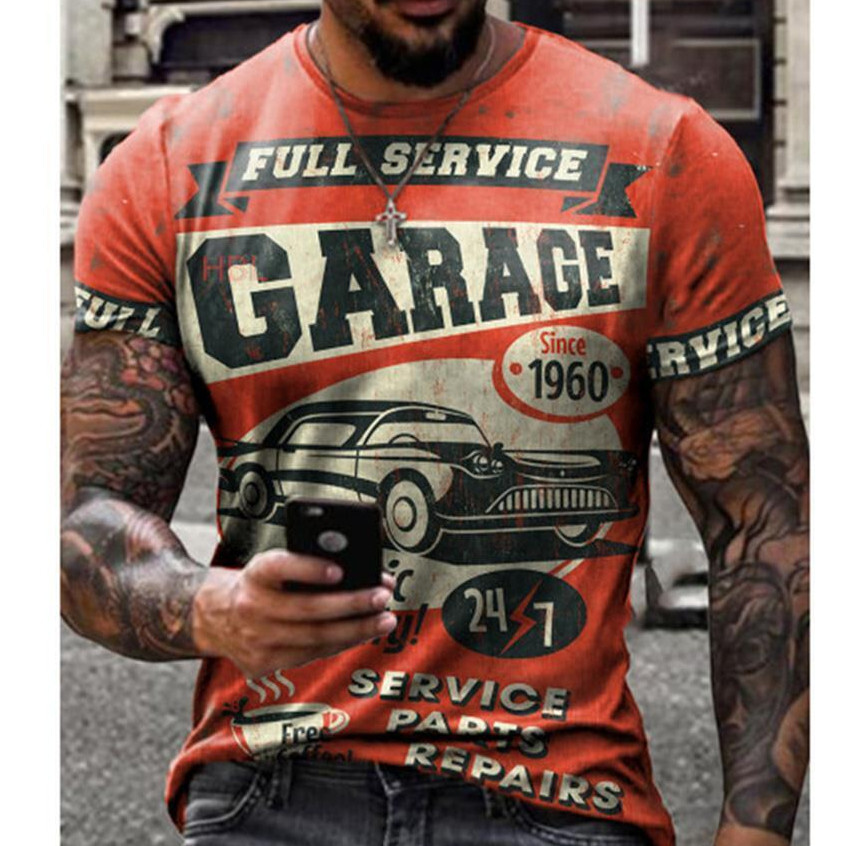 Full Service Garage 1960's: Vintage Automotive Enthusiast Tee REGULAR USA SIZING