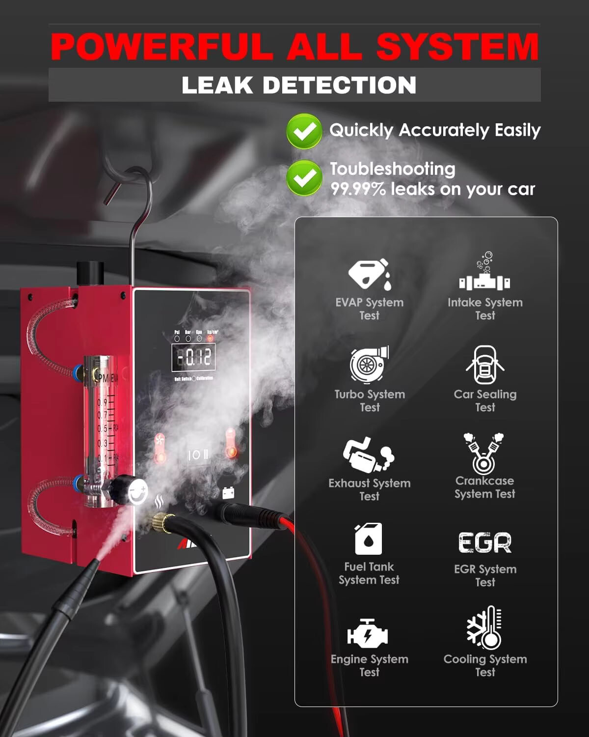 ANCEL L300 Smoke Machine Automotive Built-in Air Pump Vacuum Leak Detector EVAP - Image 2