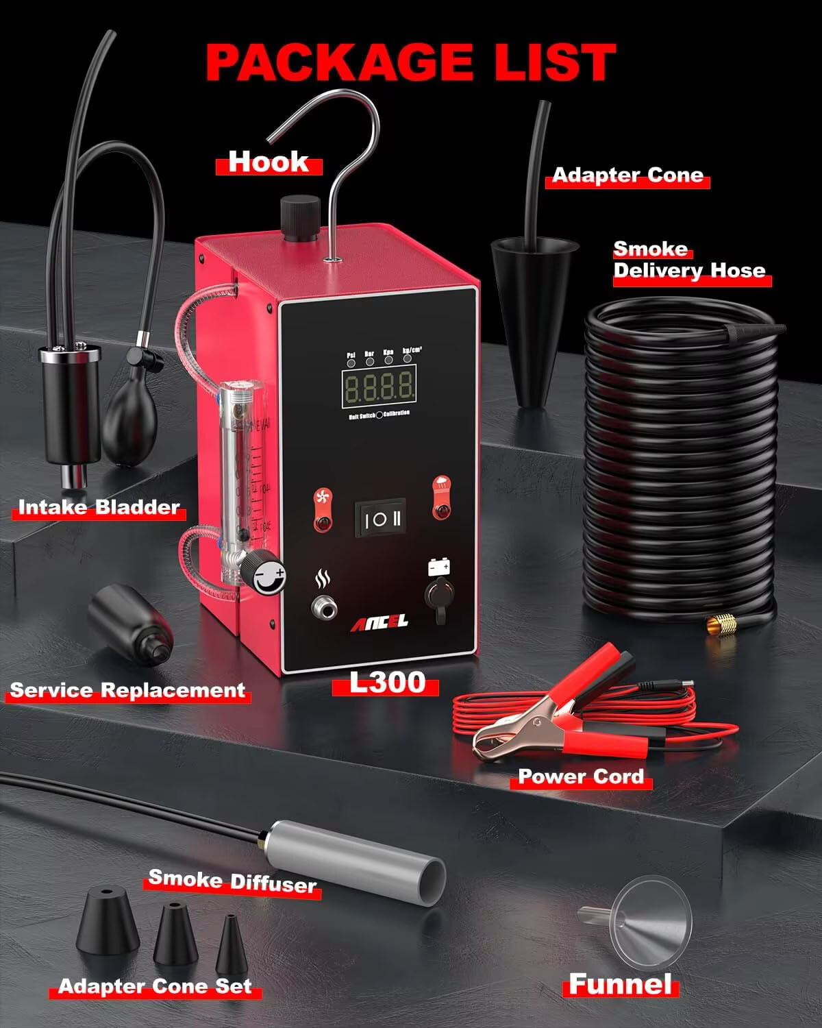 ANCEL L300 Smoke Machine Automotive Built-in Air Pump Vacuum Leak Detector EVAP - Image 5