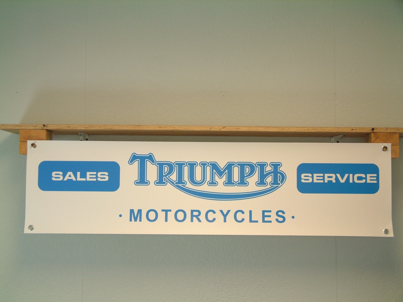 Triumph Motorcycles Sales Service Banner Classic Bike Garage Workshop Wall Sign - Image 2