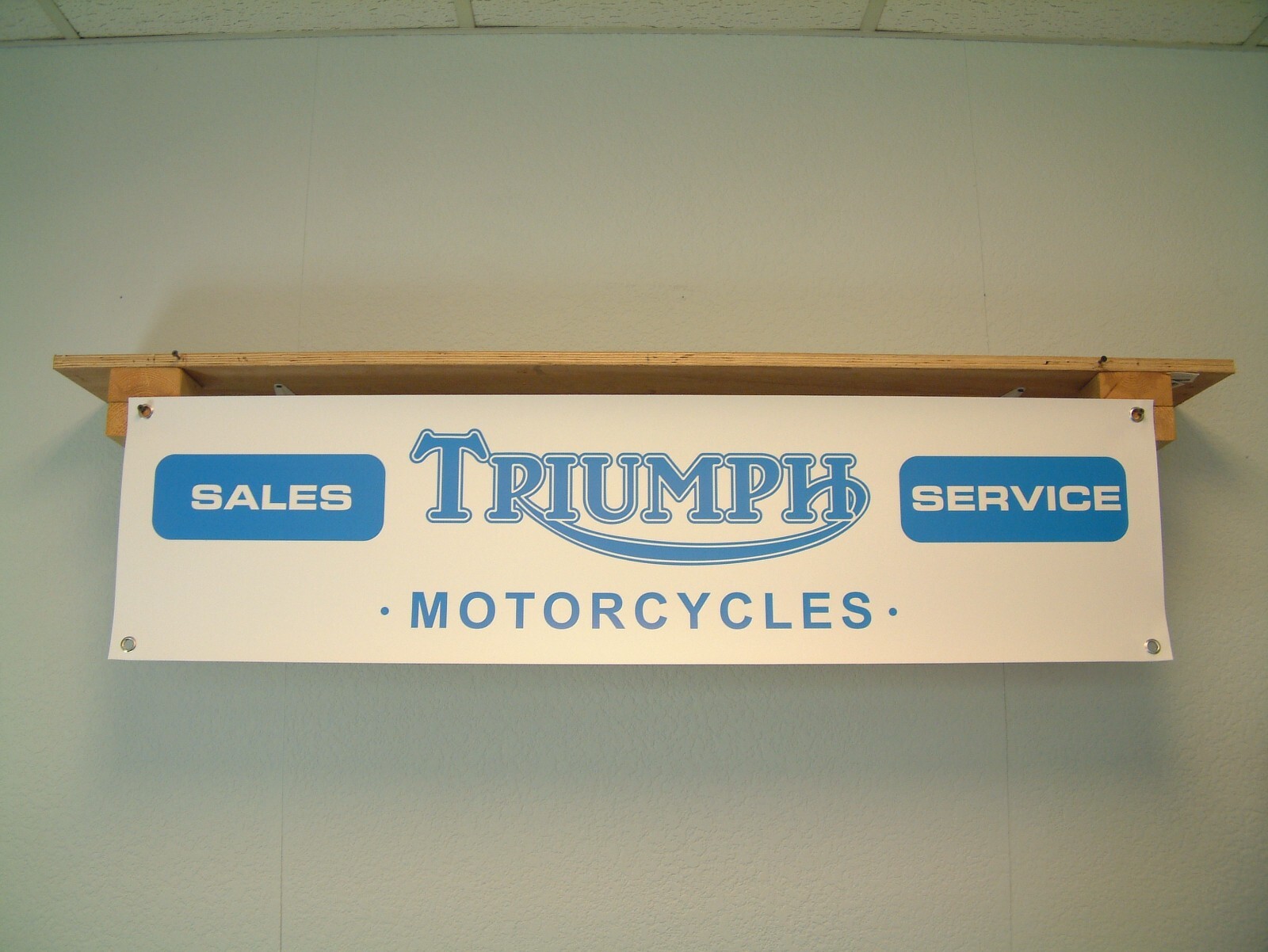 Triumph Motorcycles Sales Service Banner Classic Bike Garage Workshop Wall Sign - Image 3